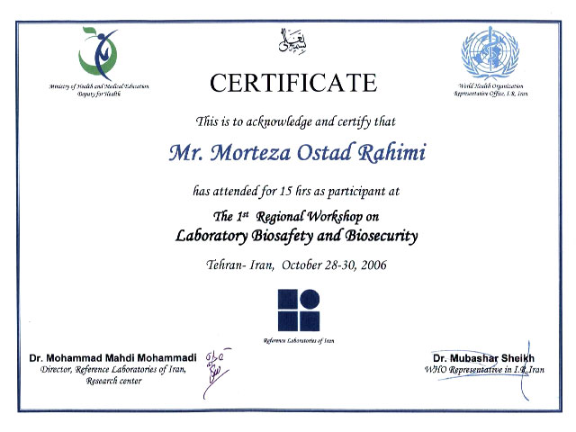 World Health Organization Certificate